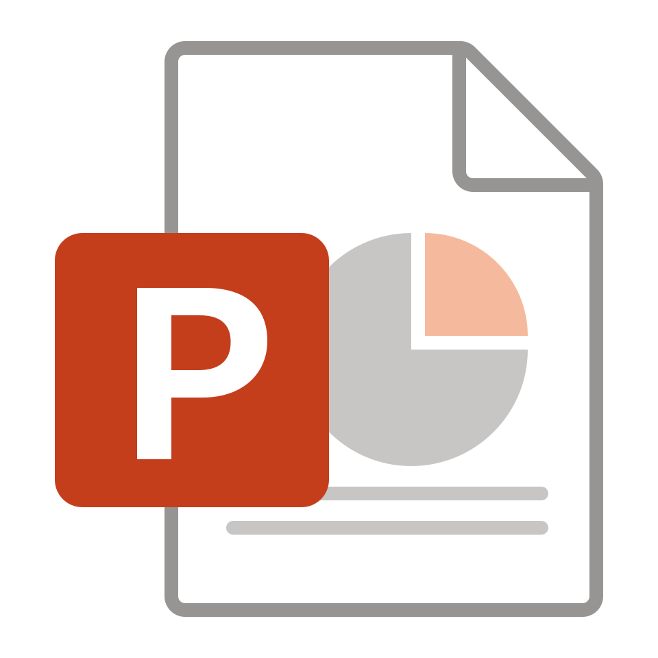 Modern PowerPoint File Type Icon