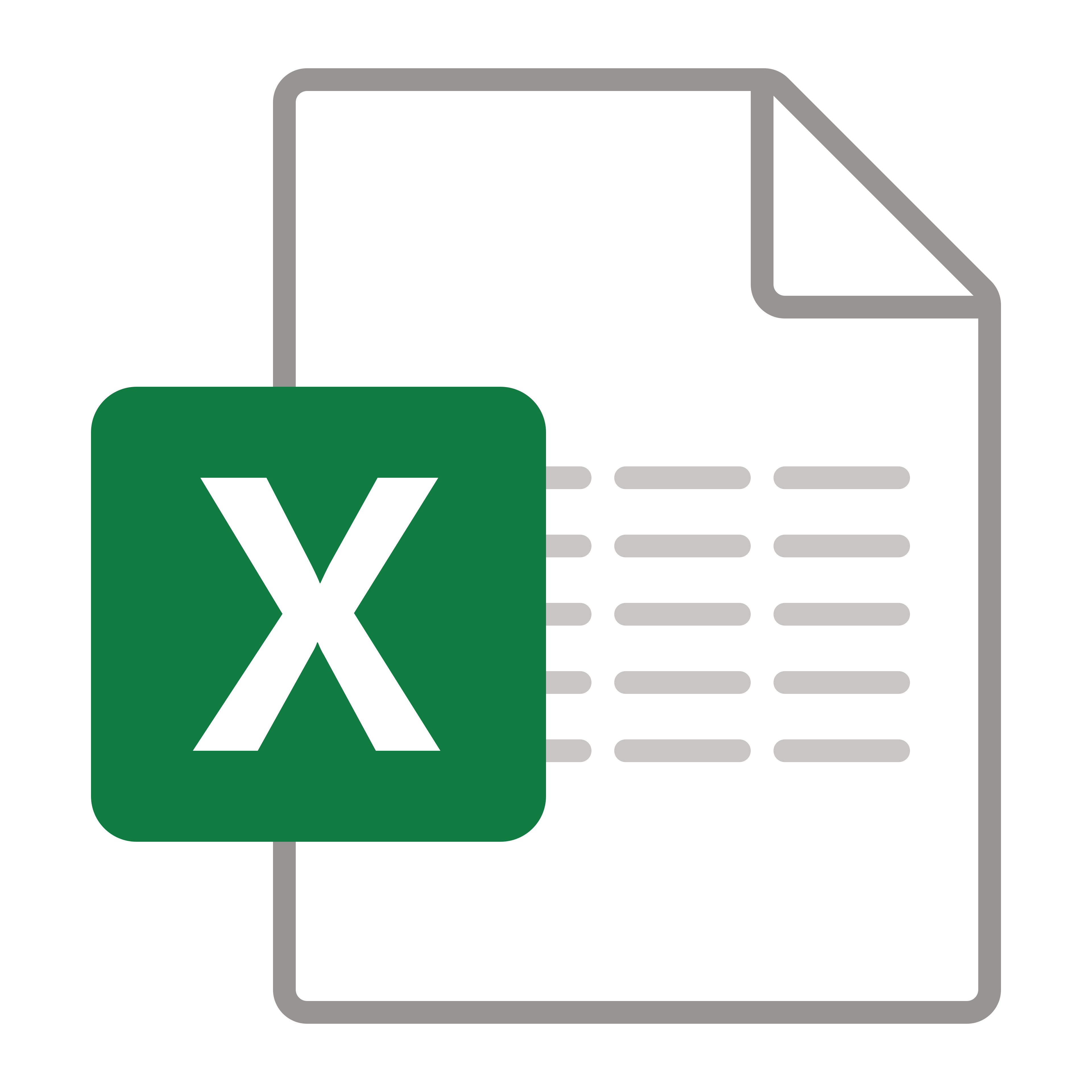 Modern Excel Spreadsheet (Office 2007 and Newer) File Type Icon
